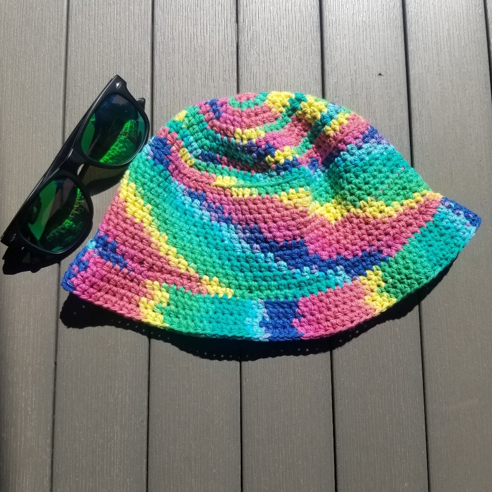 Multicolour Crochet Bucket hat